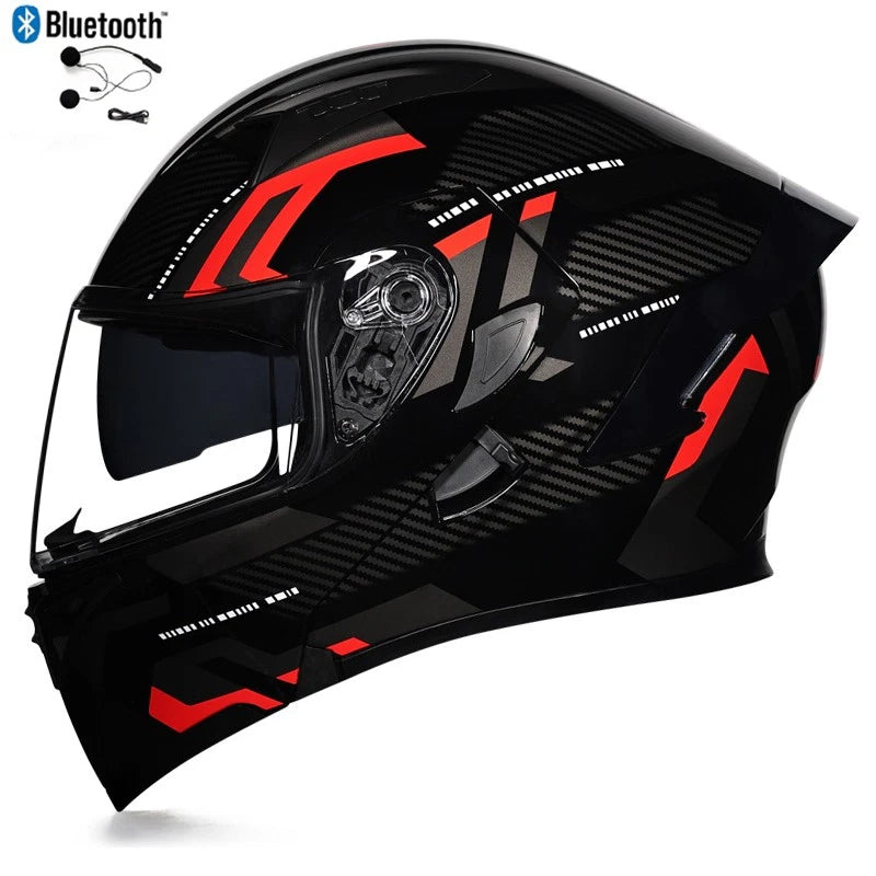 Bluetooth Flip Up Modular Motorbike Helmet Dual Lens Motorcycle Helmet DOT