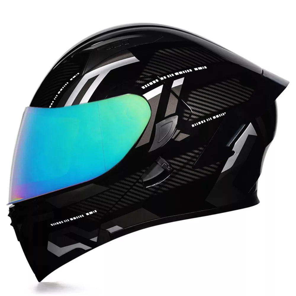Full Face Flip Up Motorcycle Helmet Modular Integrated Motorbike Dual Visor DOT